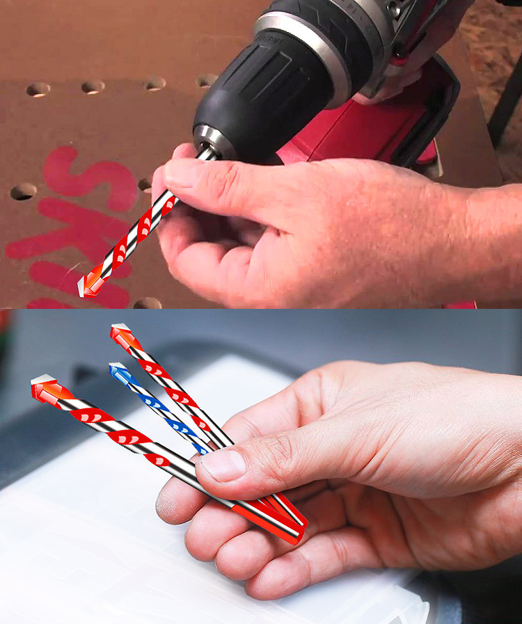 Straight Tip Twist Drill Bits with Blue Flute Coating for Drilling Glass, Brick and Tiles (SED-GD-STB)