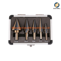 5PCS HSS Drills Set Inch Straight Flute Black and Gold HSS Step Drill Bit in Aluminum Case (SED-SD5-BG)