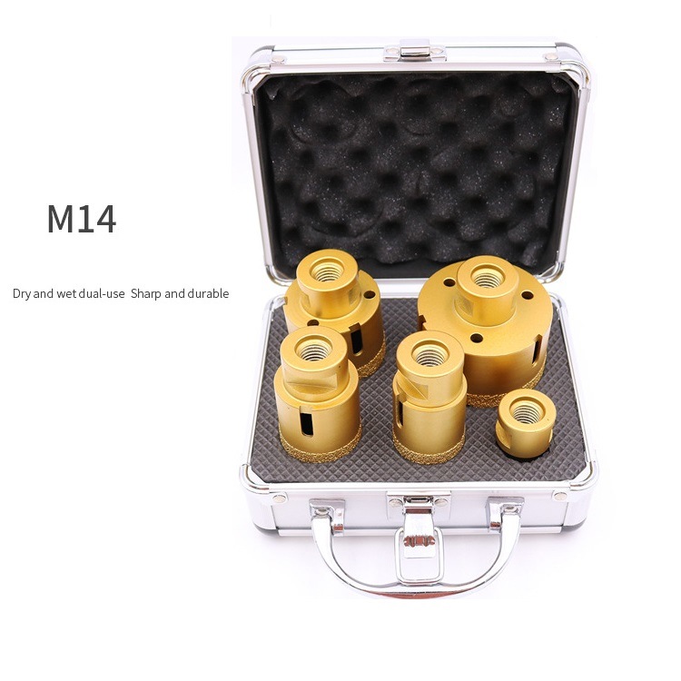 6PCS M14 vacuum Brazed Diamond Hole Saw Set in Box for Marble, Granite, Glass and Tiles etc (SED-DHS-VBS6)