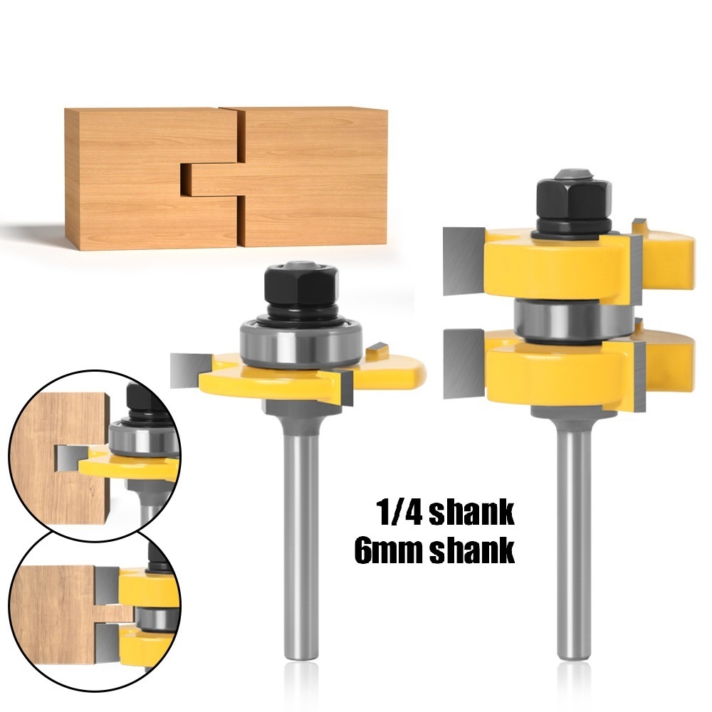 3blades Woodworking Tools T Type Wood Router Bits Milling Cutter Set (SED-MCS3-3BT)