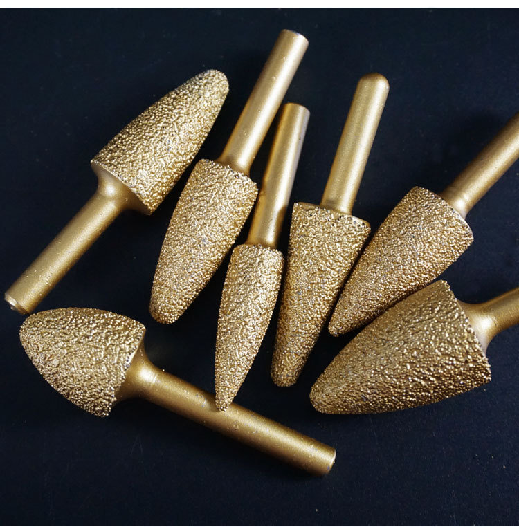 Bullet Type Vacuum Brazed Diamond Mounted Points Diamond Burr with Gold Coating (SED-MPVB-BG)