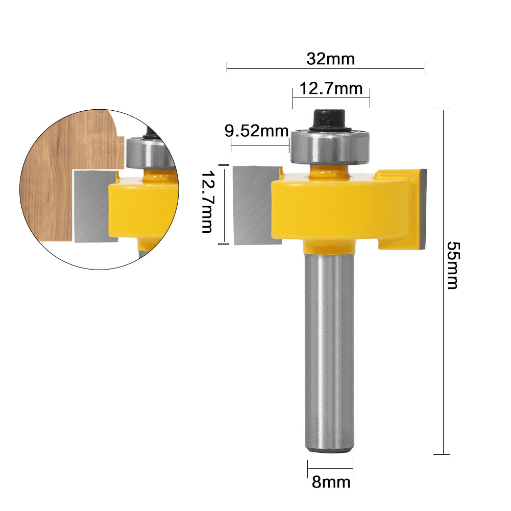 3 PCS Woodworking Milling Cutter Wood Router Bits Set with 8mm Shank (SED-RBS3-8S)