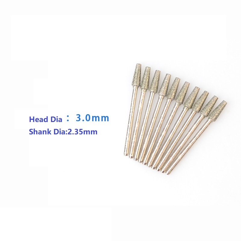 Cone Type Electroplated Diamond Mounted Points Diamond Burrs with Silver Coating (SED-MPE-SC)