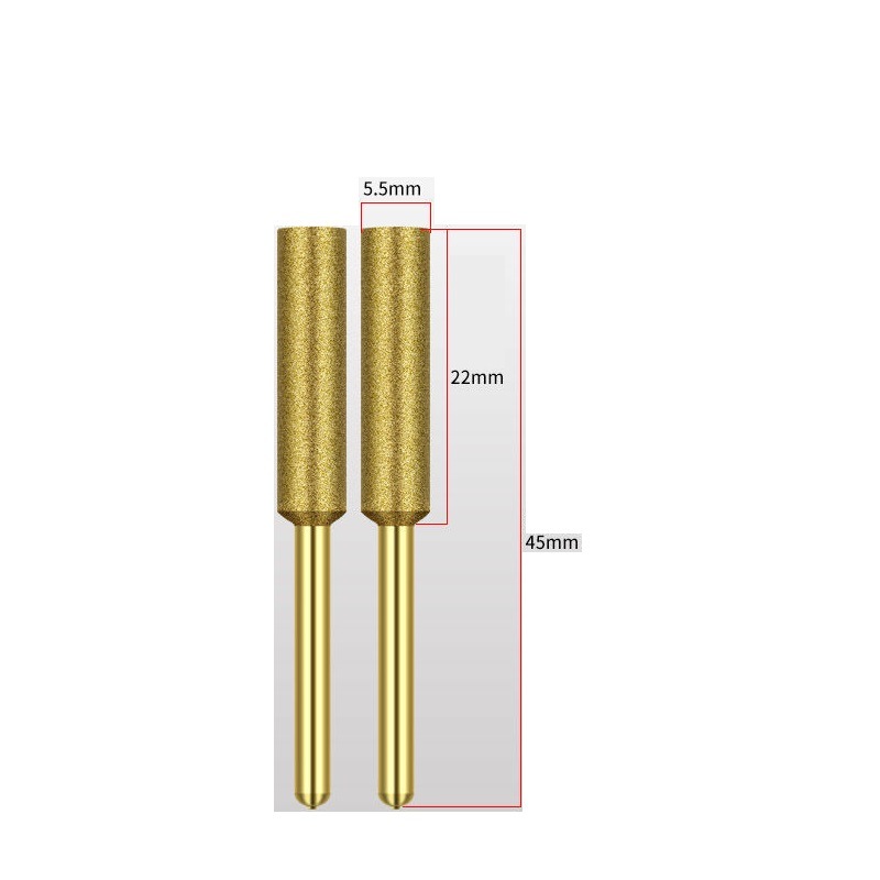 Cylinder Type Electroplated Diamond Mounted Points Diamond Burr with Gold Coating (SED-MPE-CG)