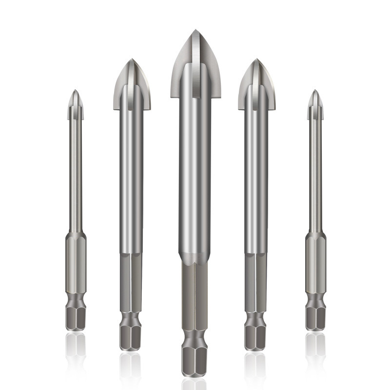 Hex Shank Carbide Cross Tips Multifunction Drill Bits with Black Oxide for Cutting Stone, Concrete, Glass, Wood etc (SED-MTD-HCB)