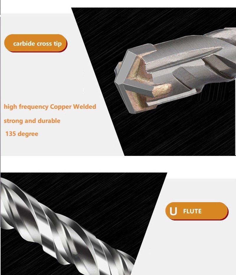 40cr Body Yg8c Tips SDS Plus Shank Electric Hammer Drill Bits with Cross Tips (SED-EHD-CT)