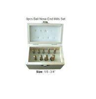 9PCS Ball Nose HSS End Mills with ANSI Standard (SED-EM9)