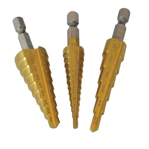 3PCS HSS Drills Set Quick Change Shank Hex Shank HSS Step Drill Bits Set in Blister Card (SED-SD3-HSB)