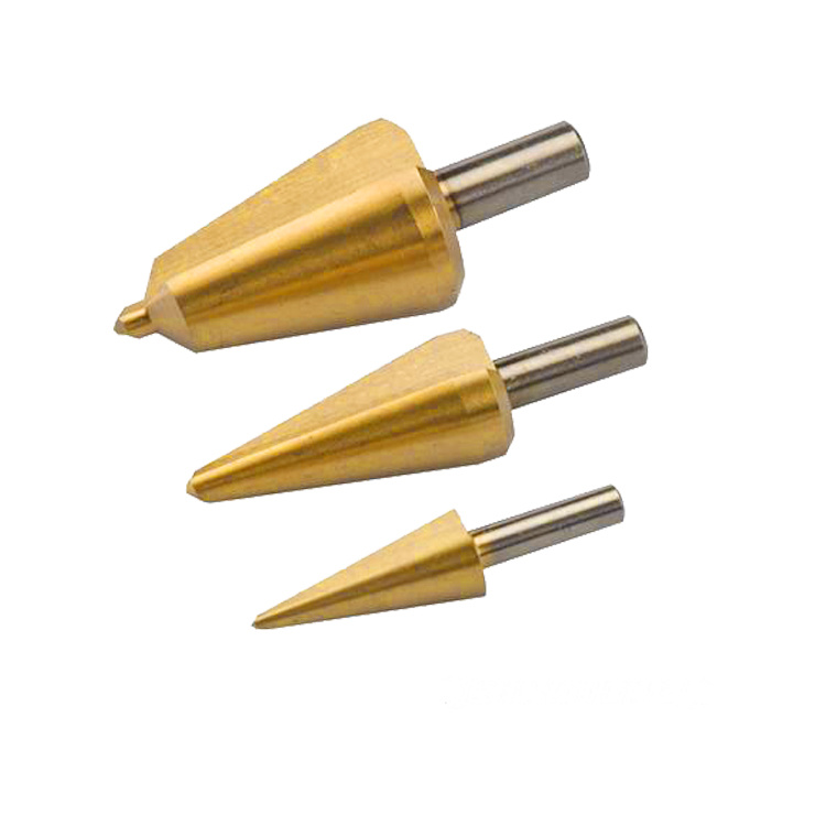 Tin-Coated Straight Flute HSS Step Drill Bit with Triangular Shank- (SED-SD-TS)