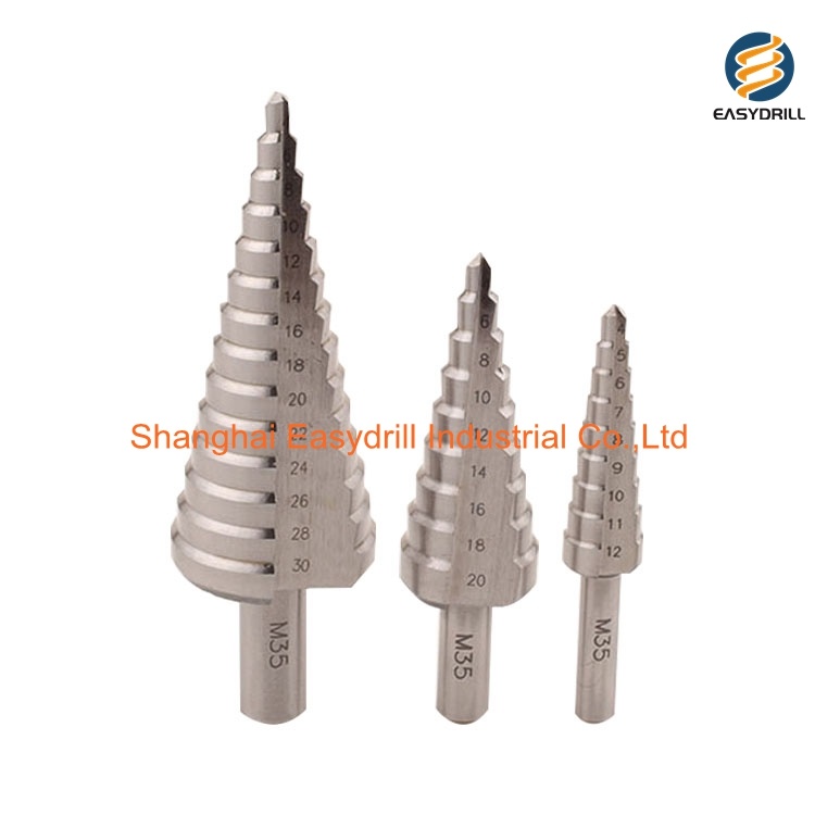 3PCS HSS Drills Metric Straight Flute HSS M35 Cobalt Step Drill Bit Set for Metal Sheet Drilling in Metal Box (SED-SD3-SC)