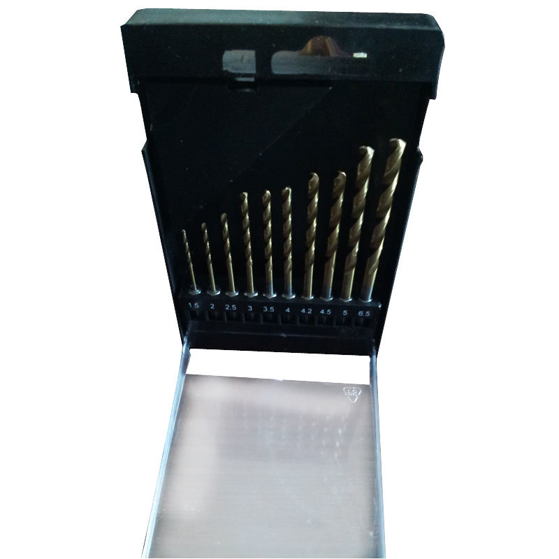 10PCS HSS Jobber Drills Tin-Coated HSS Twist Drill Bits Set with Hex Shank (SED-DBS10-2)