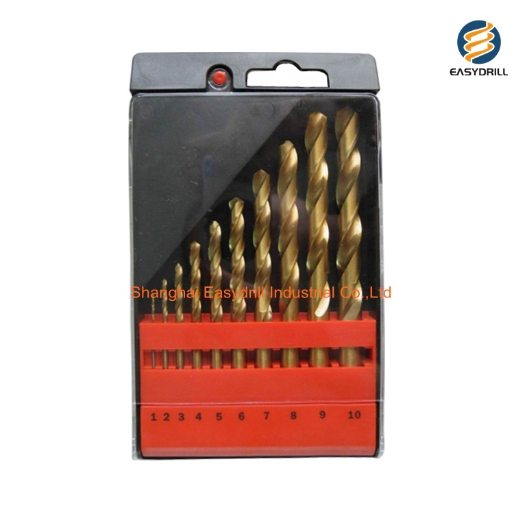 10 PCS Metric DIN338 Fully Ground HSS Twist Drill Bit Set for Metal Stainless Steel Aluminium in Plastic Box (SED-DBS10)