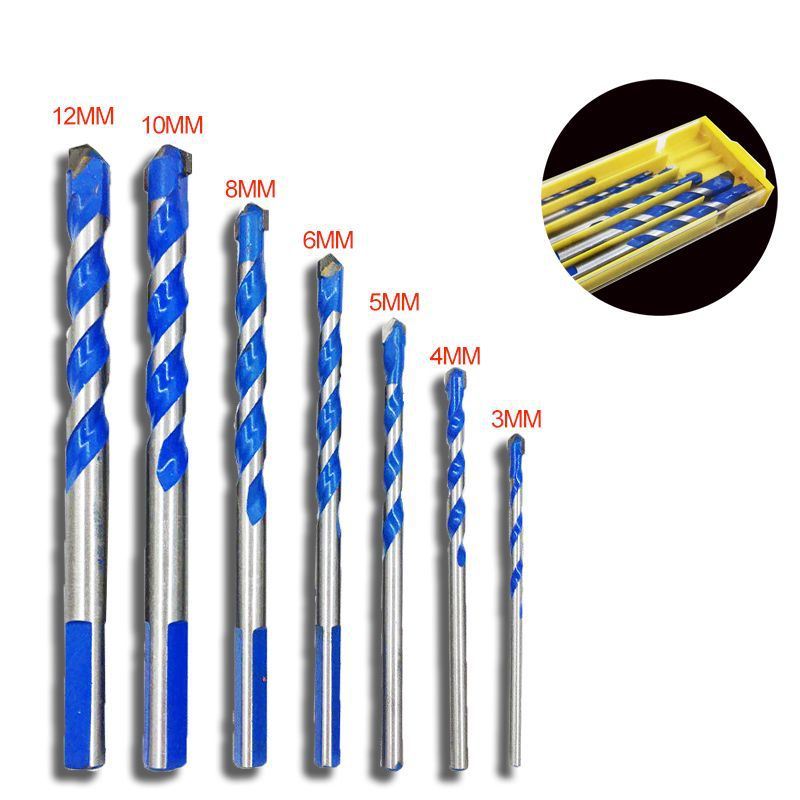 Straight Tip Twist Drill Bits with Blue Flute Coating for Drilling Glass, Brick and Tiles (SED-GD-STB)