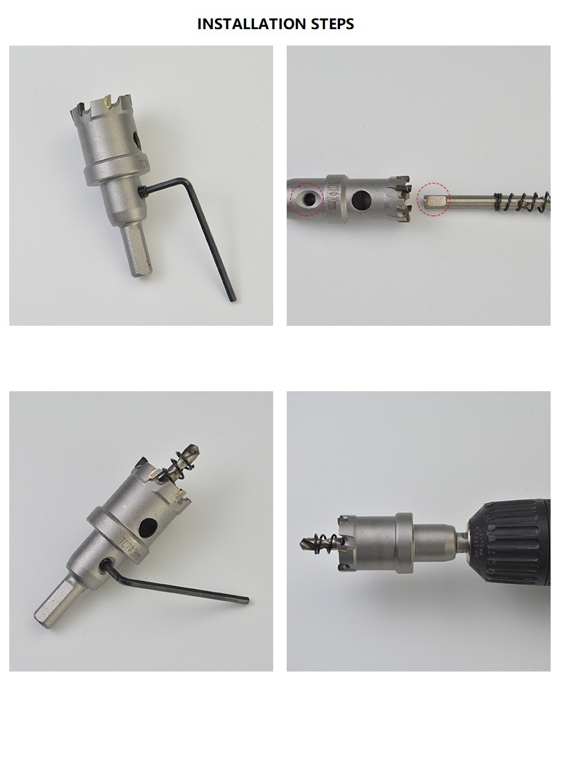 6PCS High Quality Tungsten Carbide Hole Cutter Tct Hole Saw Set in Box for Metal Cutting (SED-THS-S6)