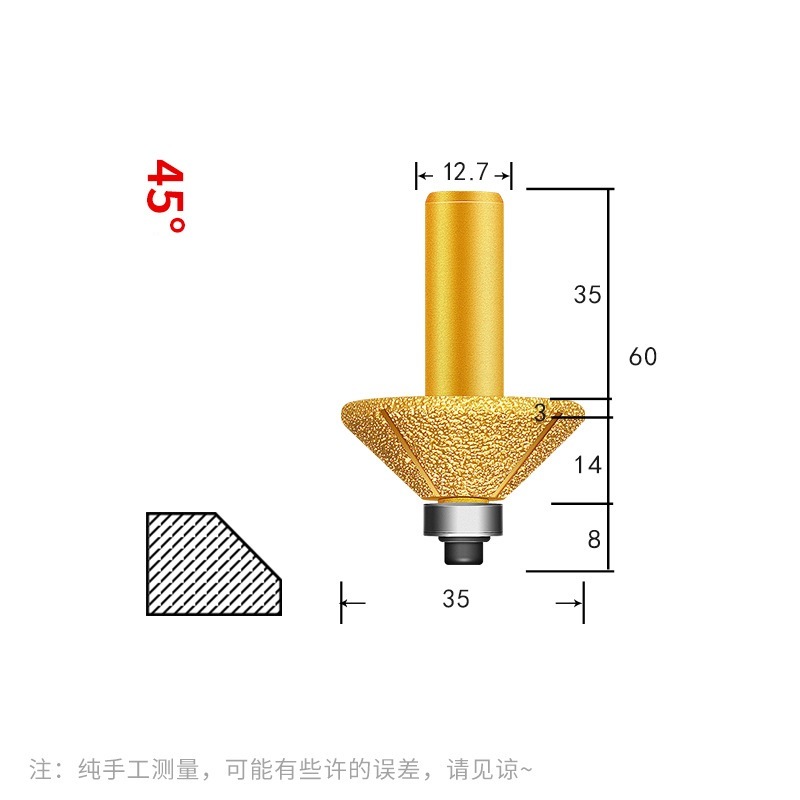 Vacuum Brazed Engraving Grinding Wheel Diamond Profile Wheels with V Shape for Stone (SED-PW-VBV)