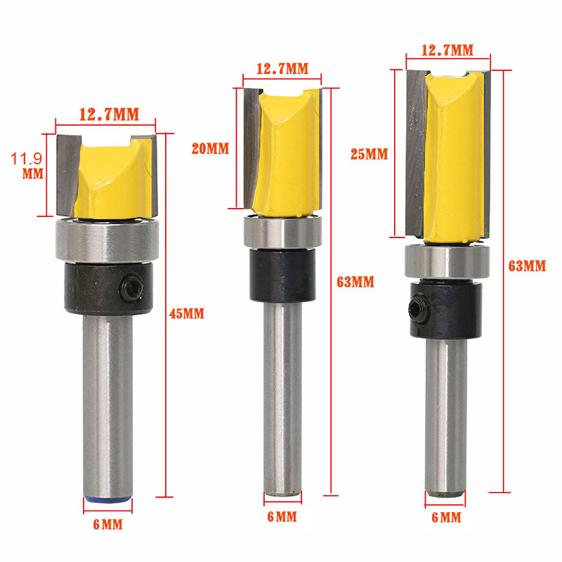 Vertical Type Flush Trim Bits Wood Router Bits Milling Cutter with Double Sides