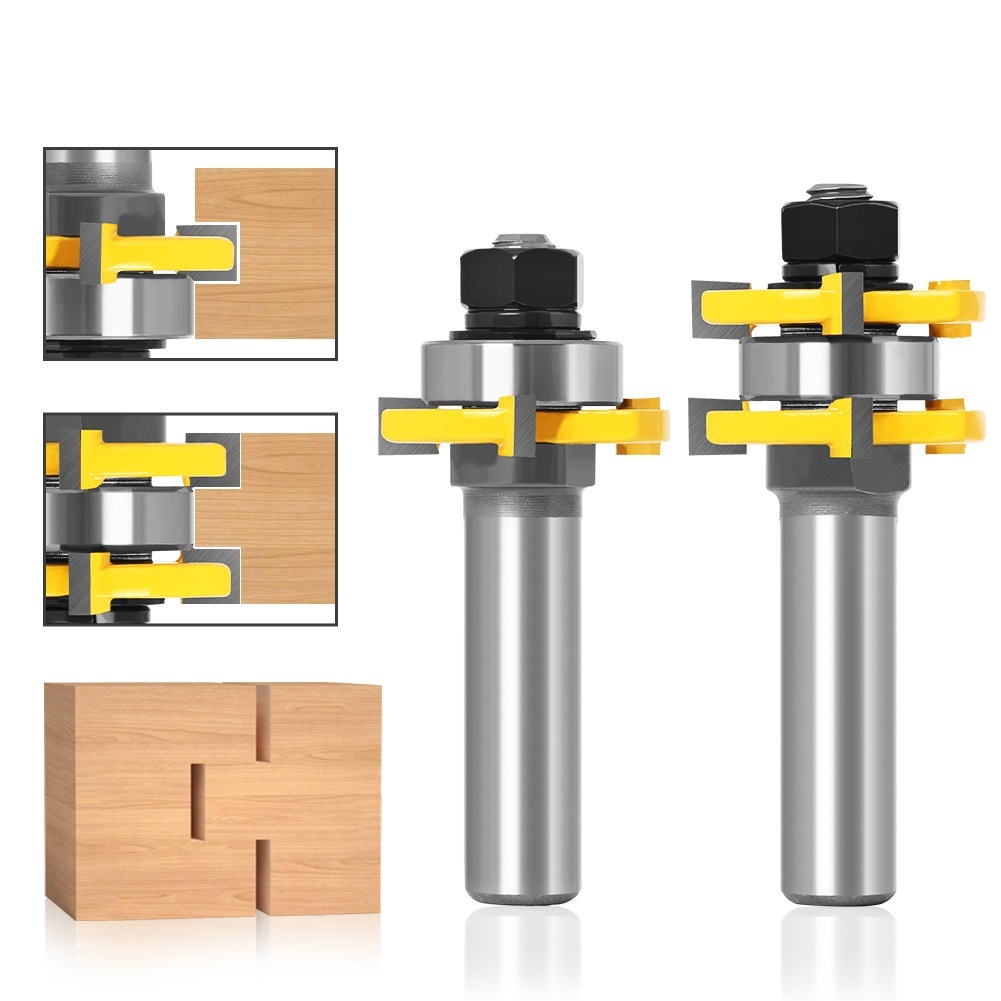 3blades Woodworking Tools T Type Wood Router Bits Milling Cutter Set (SED-MCS3-3BT)