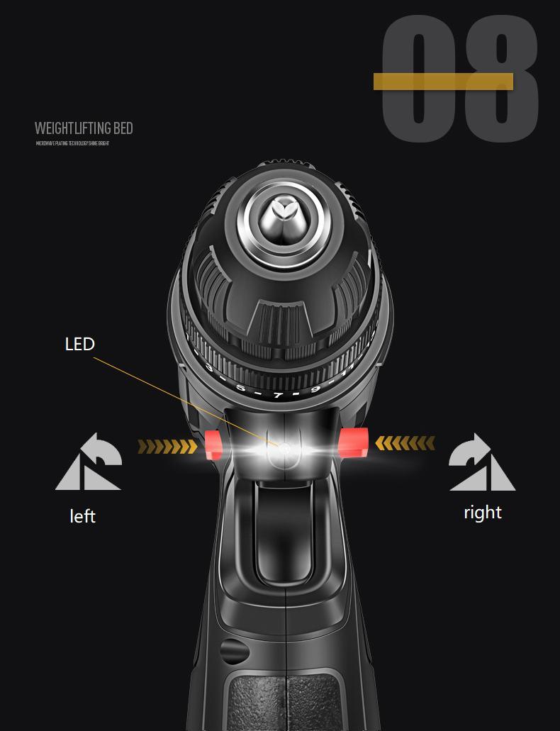 Power Tools Hand Rechargeable Lithium Electric Hand Drill