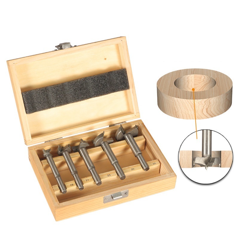 5PCS High Quality Carbide Tip Wood Forstner Drill Bits Set in Wooden Box (SED-FD-S5)