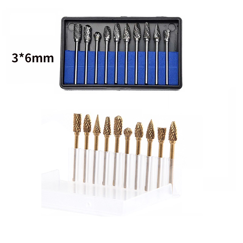 10PCS Tungsten Carbide Rotary Burrs Set in Plastic Box (SED-RB-S10)