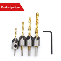 High Carbon Steel Countersink Wood Brad Point Drill Bits with Tin-Coated (SED-CBPT)