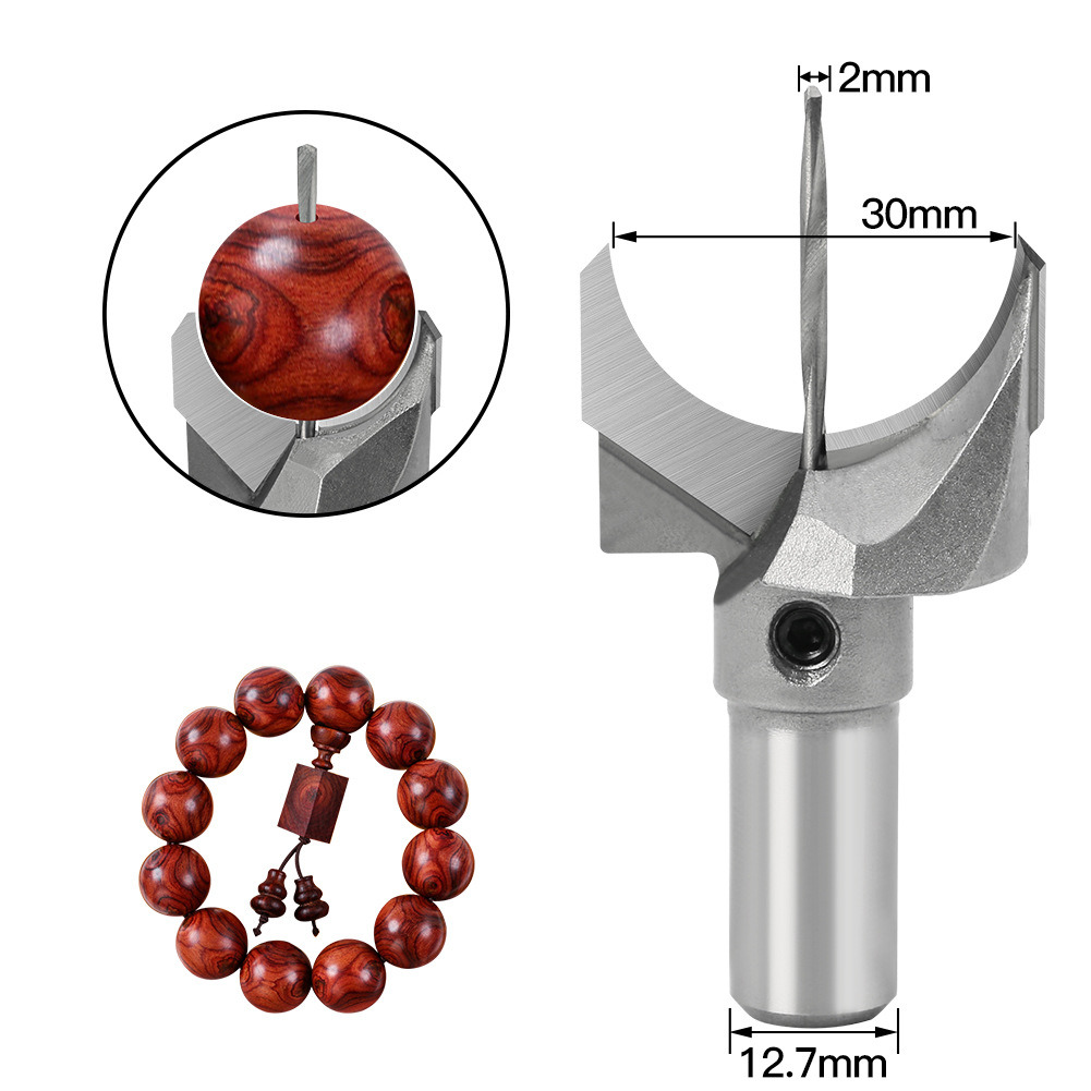 Alloy Blade Woodworking Round Ball Milling Cutter with Center Drill (SED-MC-RB)