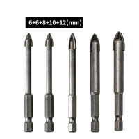 Hex Shank Carbide Cross Tips Multifunction Drill Bits with Black Oxide for Cutting Stone, Concrete, Glass, Wood etc (SED-MTD-HCB)