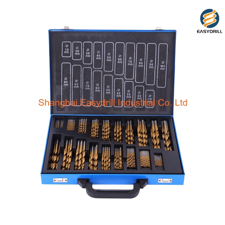 170 PC HSS Drills Set Metric Titanium HSS Twist Drill Bits Set for Metal Stainless Steel Aluminium Drilling in Metal Box (SED-DBS170)