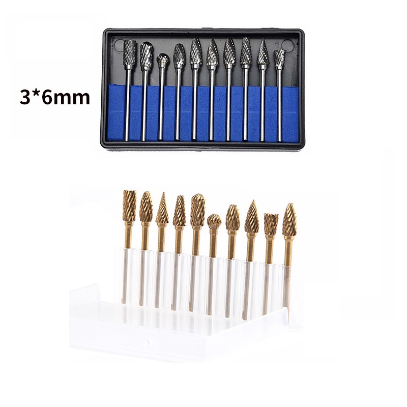 10PCS Rotary Files Set Tungsten Carbide Burrs Set in Plastic Box (SED-RBS101)