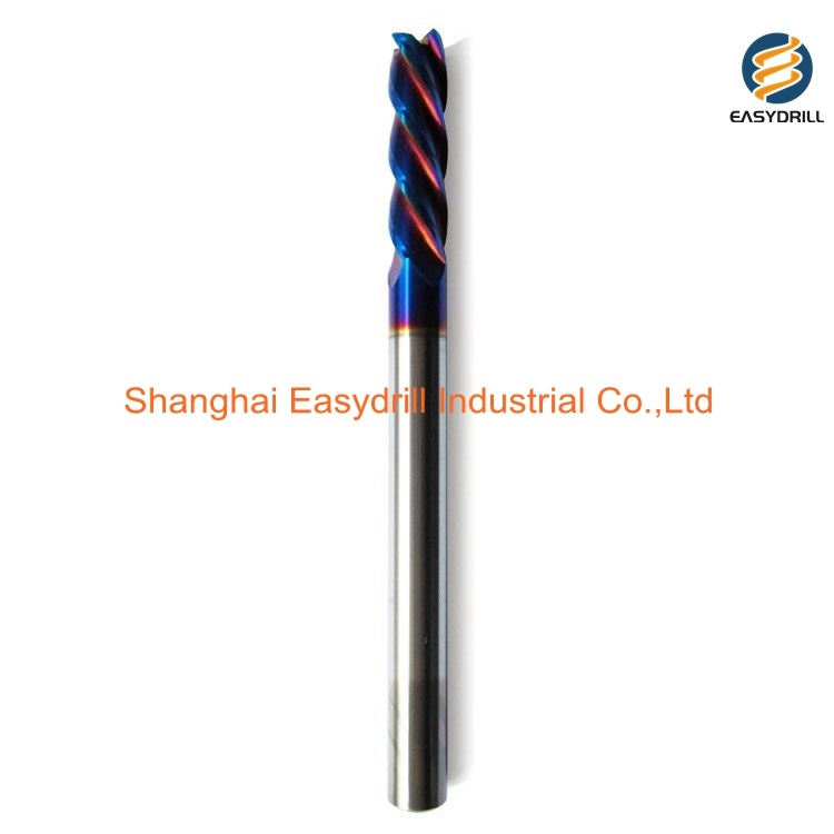 HRC60 End Mill Long Neck Tungsten Carbide Key Milling Cutter