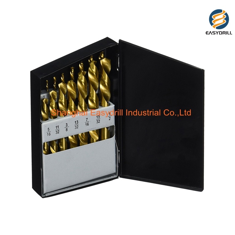 15PCS HSS Drills Fully Ground HSS Left Hand Twist Drill Bit Set for Metal Drilling with Metal Box (SED-DBSL15-3)