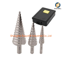 3PCS HSS Drills Metric Straight Flute HSS M35 Cobalt Step Drill Bit Set for Metal Sheet Drilling in Metal Box (SED-SD3-SC)