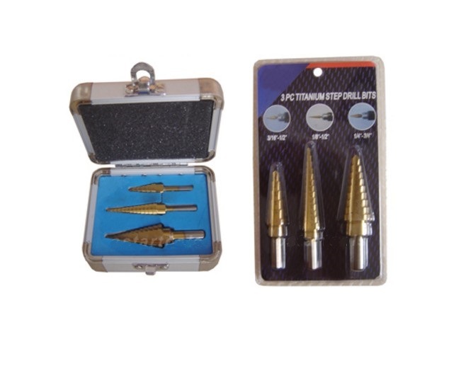 3PCS HSS Drills Set Original Color HSS Step Drill Bits Set in Plastic Box (SED-SD3-OP)