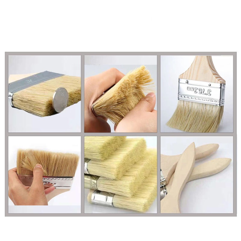 wood handle paint brush with bristle (4)