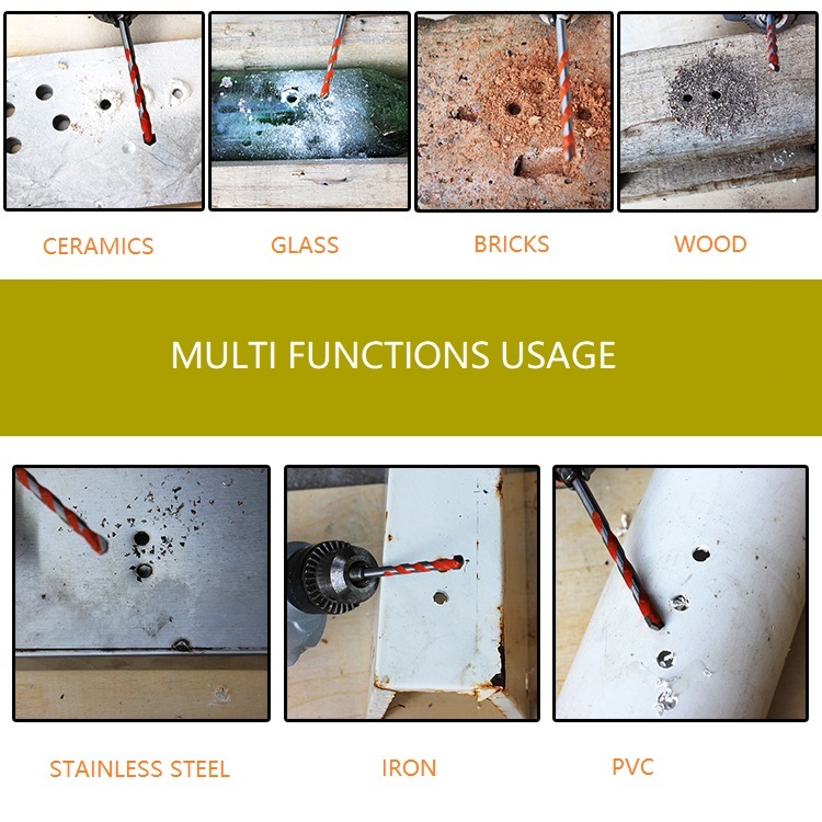 Extension Length Carbide Tip Multifunction Drill Bits for Concrete, Wood, Marble, Tiles etc (SED-MFD-EL)