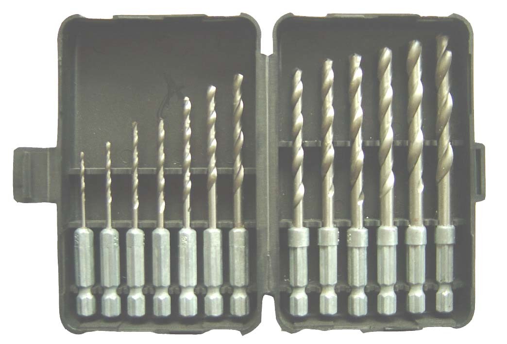 13PCS HSS Drills Metric DIN338 Hex Shank HSS Twist Drill Bit Set in Plastic Box (SED-DBS13-7)