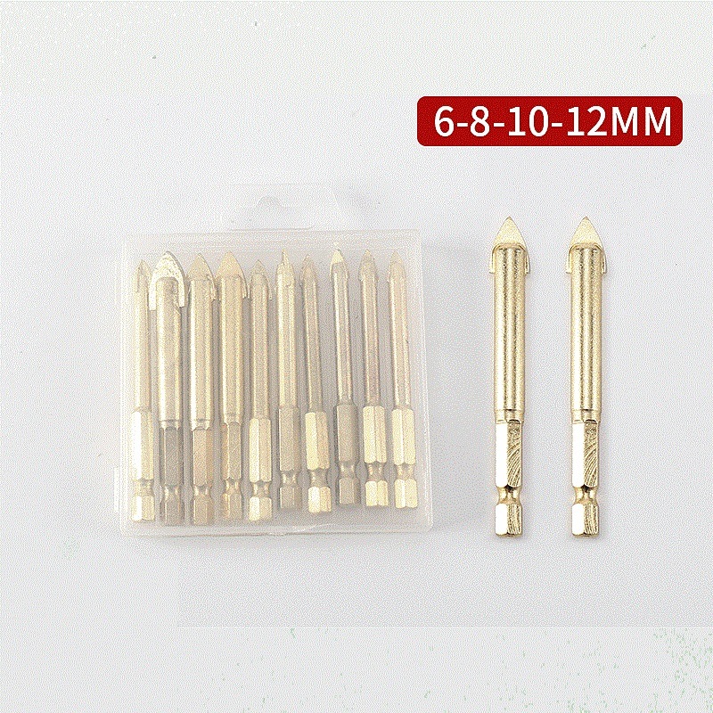 Hex Shank Carbide Straight Tip Multifunction Drill Bits with Tin-Coated for Cutting Stone, Concrete, Glass, Wood etc (SED-MTD-HS)