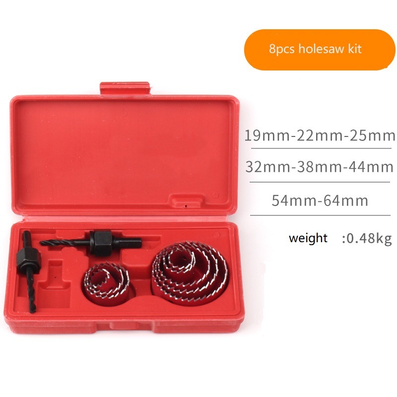 8PCS High Carbon Steel Wood Hole Saw Kit (SED-WHS-S8)