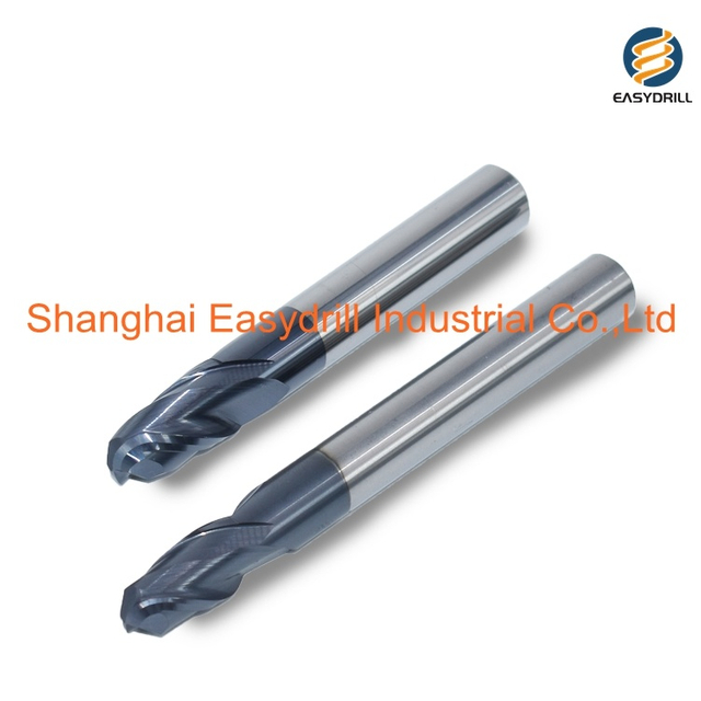 HRC45 2 Flutes Solid Carbide Black Coating Ball Nose End Mill