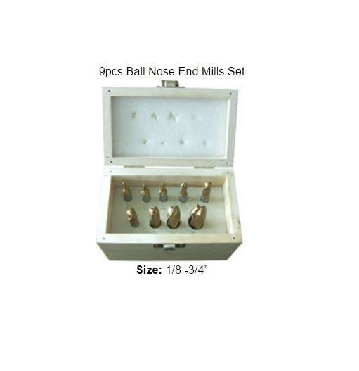 12PCS HSS End Mill with ANSI Standard in Wooden Box (SED-EM12)