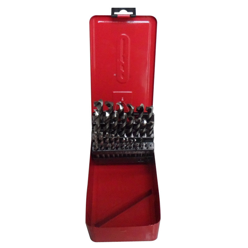 25PCS HSS Drills DIN338 Bright White HSS M2 HSS Twist Drill Bits Set with Metal Box (SED-DBS25-1)