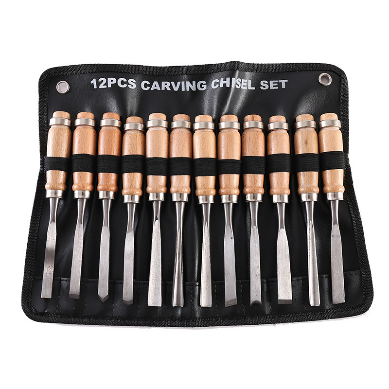 12PCS Hand Tools Wood Carving Chisels Set in Oxford Bag (SED-CC-S12)