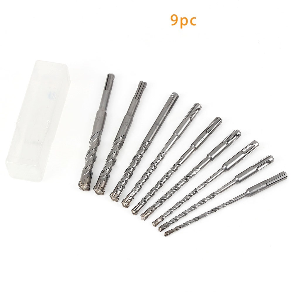 9PCS Cross Tips SDS Drills Set SDS Plus Shank Drill Bits with Double Flutes (SED-SPC9)