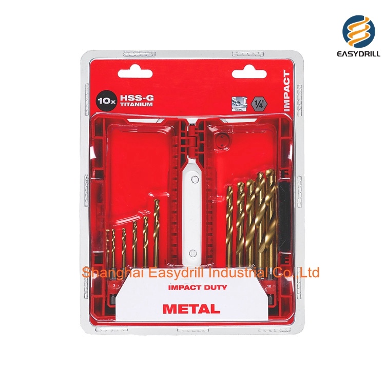 10 PCS Metric DIN338 Fully Ground HSS Twist Drill Bit Set for Metal Stainless Steel Aluminium in Plastic Box (SED-DBS10)