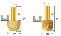 Vacuum Brazed Engraving Grinding Wheels Diamond Profile Wheel with Round End for Stone (SED-PW-VBR)