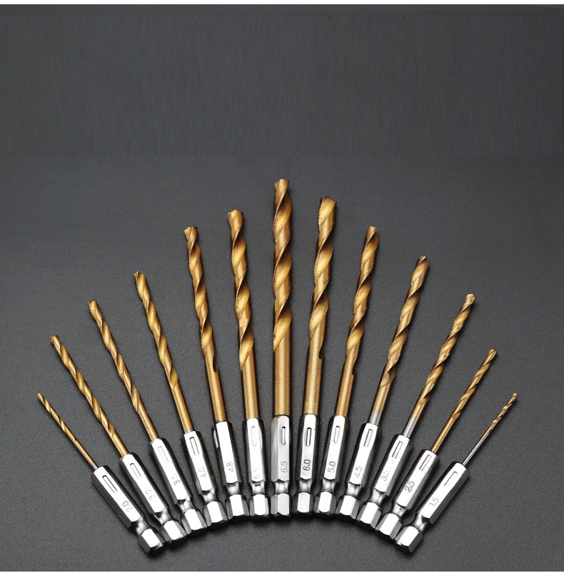 Hex Shank HSS Jobber Drills Titanium Coating HSS Saw Drill Bit for Soft Metal Wood Plastic Drilling (SED-HSHT)