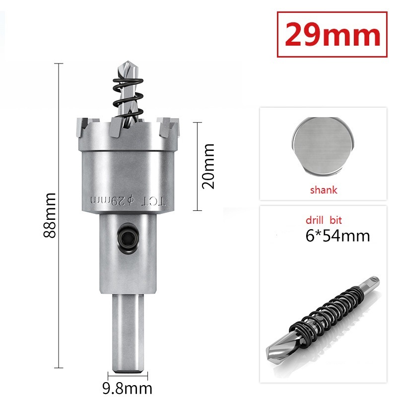 6PCS High Quality Tungsten Carbide Hole Cutter Tct Hole Saw Set in Box for Metal Cutting (SED-THS-S6)