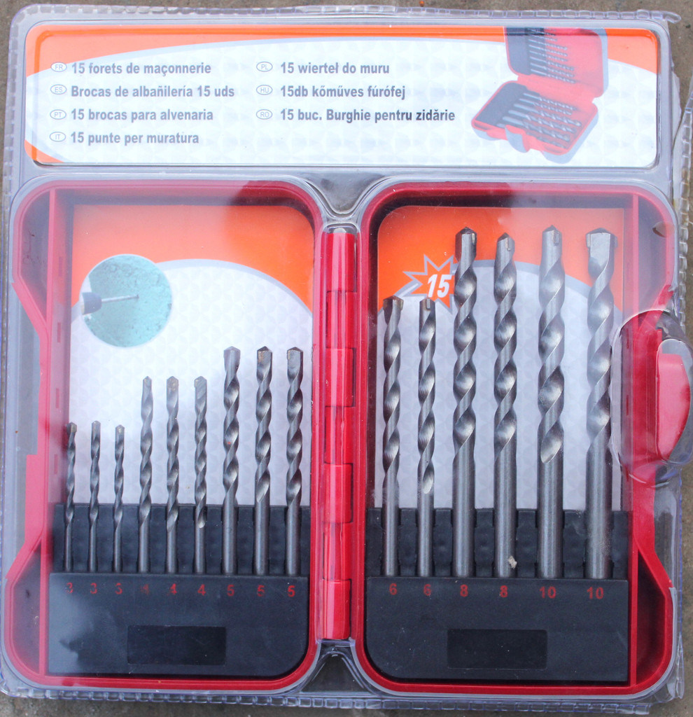 15PCS Drills Set Masonry Twist Drill Bits Set in Plastic Box (SED-MD-S15)