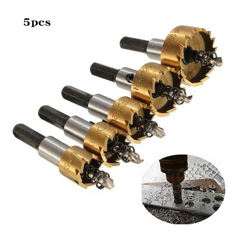5PCS Tin Coated HSS Hole Saw Set (SED-HSS-S5)
