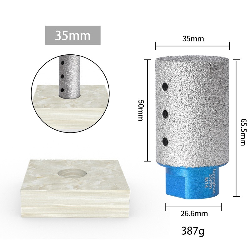 M14 Connection Vacuum Brazed Diamond Profile Router Bit with Straight Edge (SED-PRB-VBM14)